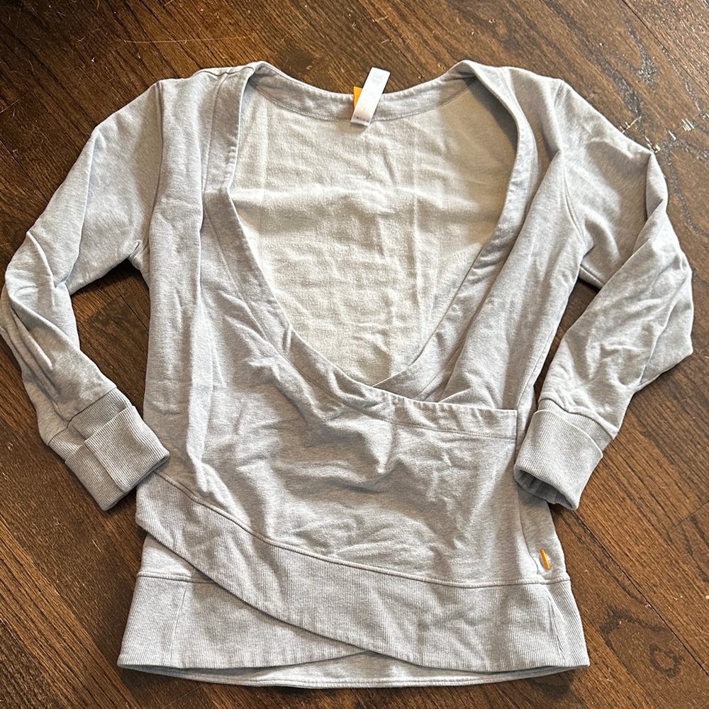 Lucy Light Gray Women's Deep V-Neck Sweatshirt